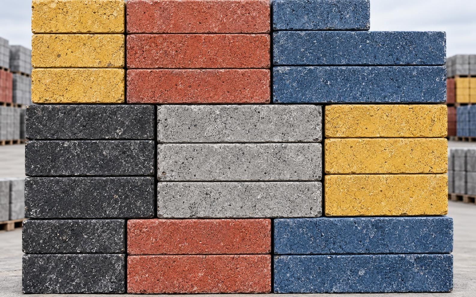 Coloured concrete blocks manufactured by Precinct Projects